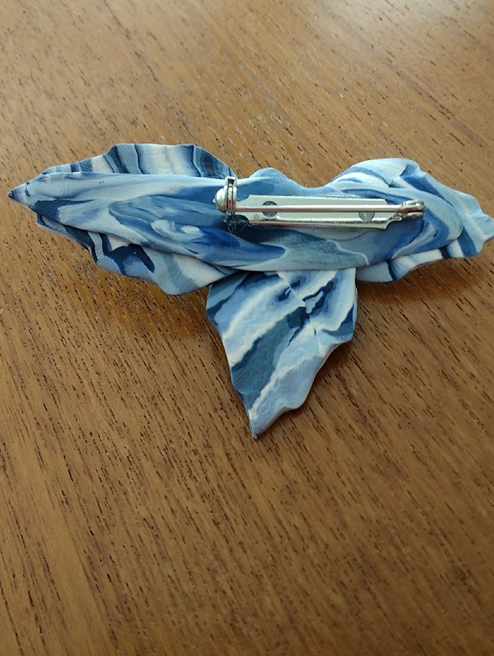 Handmade Blue Swirl Brooch - Picture 2 of 3